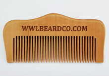 Load image into Gallery viewer, Beard Comb - Whiskey, Wood &amp; Leather Beard Company