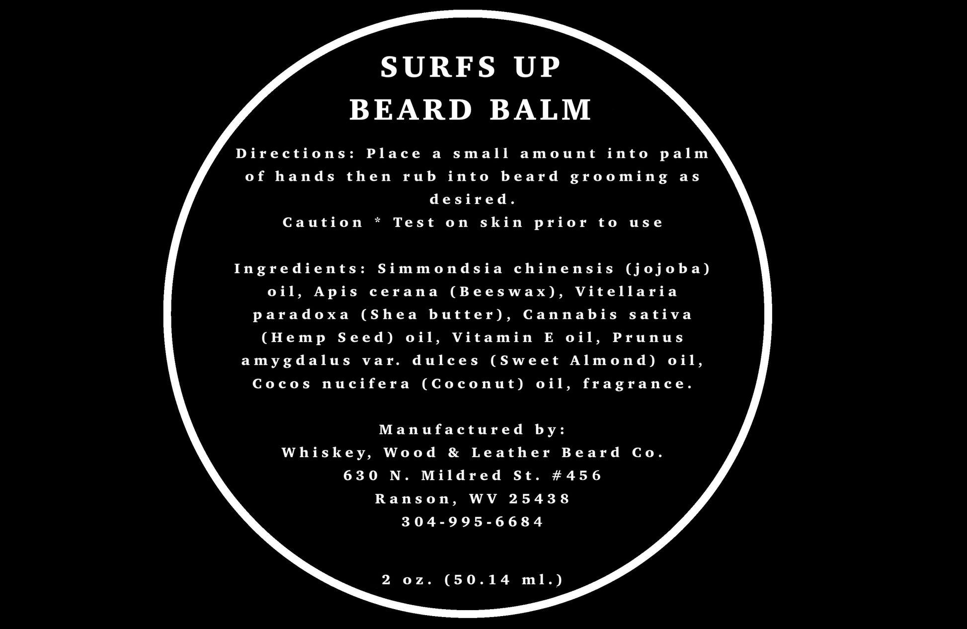 Surf’s Up Beard Balm - Whiskey, Wood & Leather Beard Company, LLC